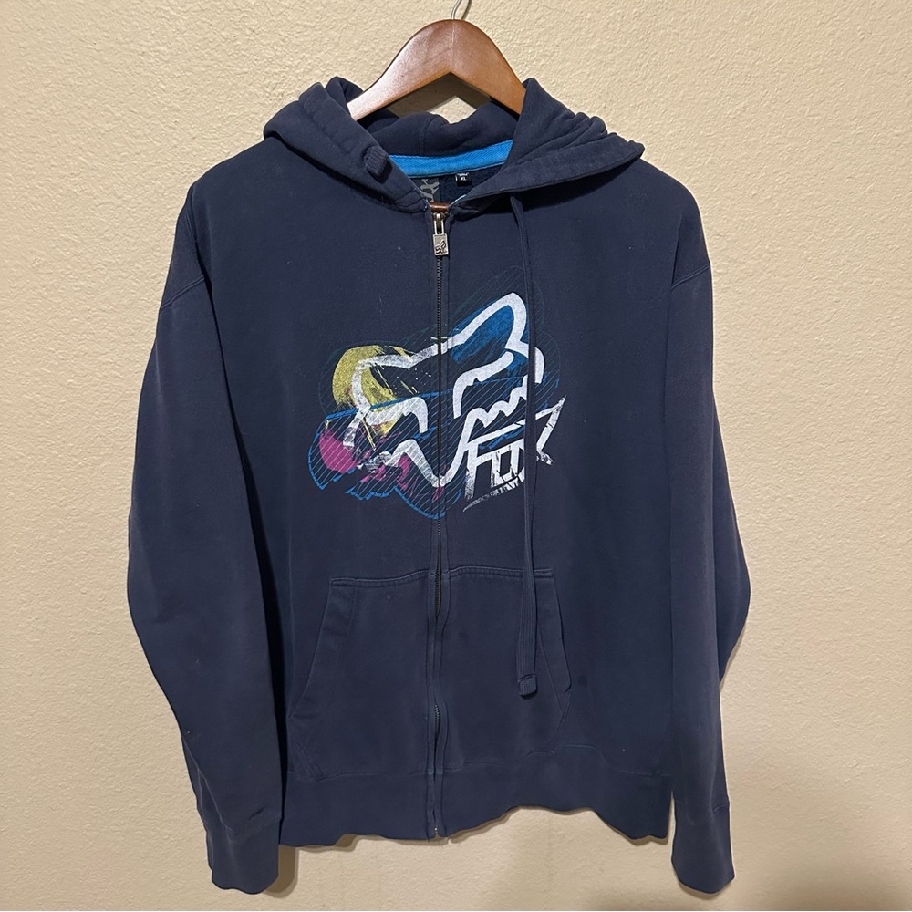 Fox Y2K Full Zip Graphic Hooded Jacket